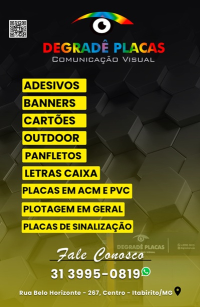 DEGRADÊ PLACAS Itabirito MG